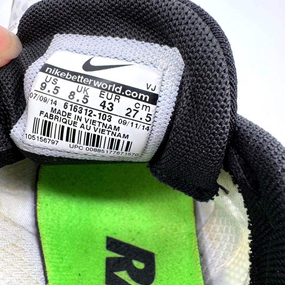 Nike Zoom Rival MD 7 Track Spikes Mens 9.5 White Black Volt 616312-103 - Picture 6 of 8